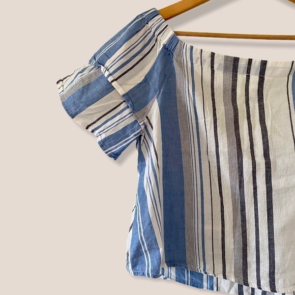 STRIPED Off-the-Shoulder Top - Picture 3 of 5